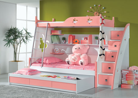 Modern Kids Bunker Pink Butterfly Set