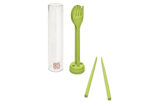 Iris Cutlery & Chopsticks Set (2 In 1) 8415-P