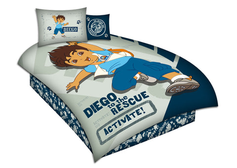 Go Diego Kids Comforter set of 4 - Grey / Blue