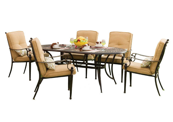 Furn Im Hjf Brington Alu Cast Dining Set 6+1 8000Dg