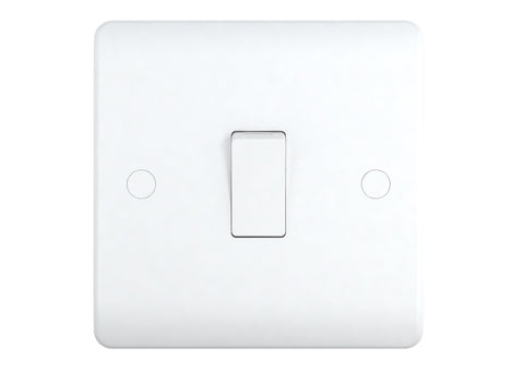 Milano 10A 1 Gang 1 Way Switch White