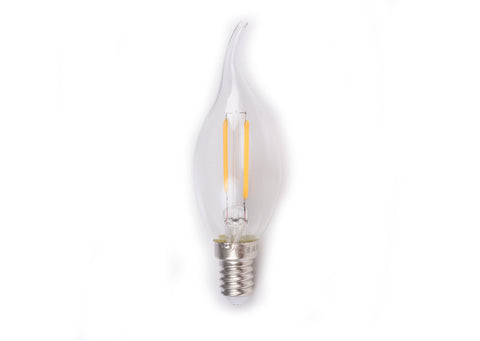 Milano 2W Led Filament Candle Lamp W/Tip Wh