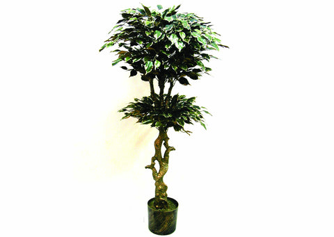 Furn Im Rgs Artificial Tree 4.5" Ficus Golden Print 8" Pot