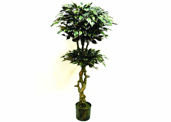Furn Im Rgs Artificial Tree 4.5" Ficus Golden Print 8" Pot
