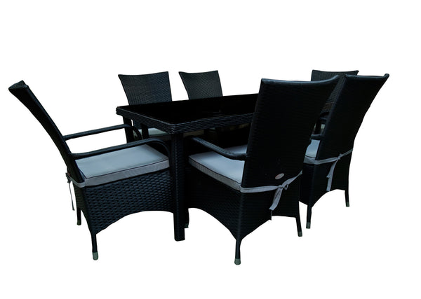 Furn Im Hub Steel Pre-Rattan Dinning Set 6+1