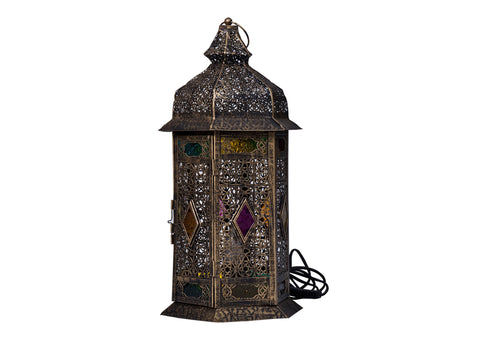 Garden Light Im Zh H13-1646 Black & Gold With Multicolor Glass