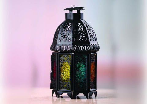 Garden Light Im Zh C1033 Black & Gold With Multicolor Glass