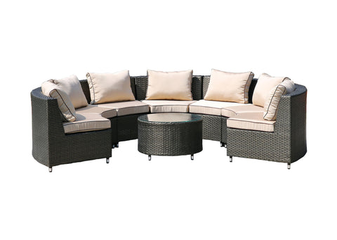 Fiona Rattan U-Shape Sofa Set