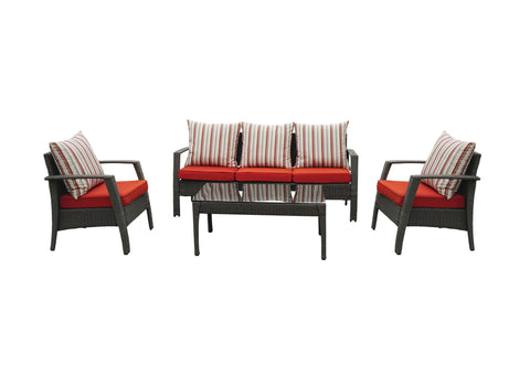 Melinda Rattan Sofa Set 3+1+1+1