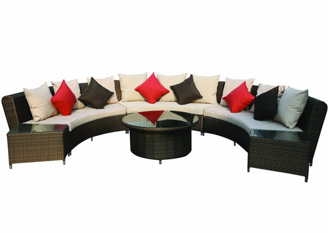 Furn Im Alf 3Pcs Rattan Weave Sofa Set With Table Afr-037 Golden