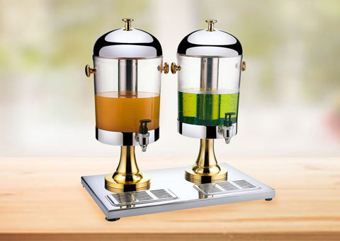 Chrome Gold Plated Juice Double Dispenser
