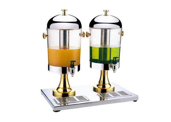 Chrome Gold Plated Juice Double Dispenser