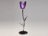 Purple Poppy Candle Holder D6776