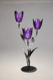 Purple Poppy Candle Holder D6778