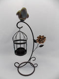 Sparrow with Cage Candle Holder WD11140