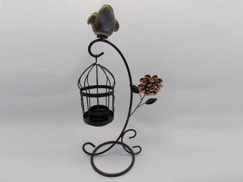 Sparrow with Cage Candle Holder WD11140