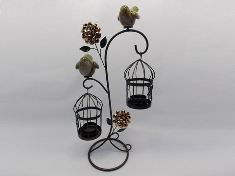 Sparrow with Cage Candle Holder WD11141
