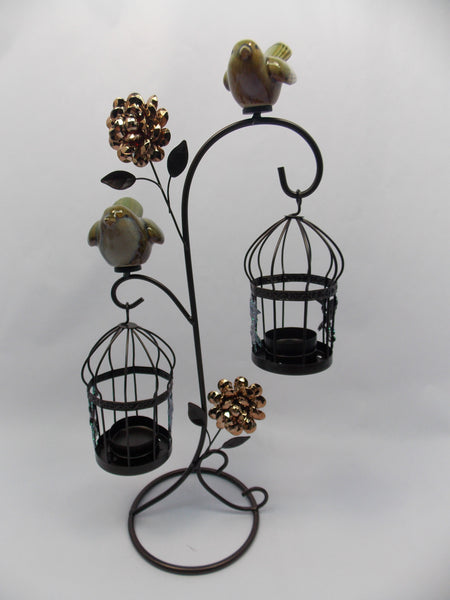 Sparrow with Cage Candle Holder WD11141