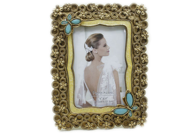 H14S0339-46G FLOWER 4X6 PHOTO FRAME 17.5X22.5X1.8