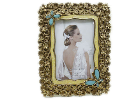 H14S0339-46G FLOWER 4X6 PHOTO FRAME 17.5X22.5X1.8