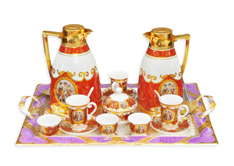 San Marco Tea Set Red/Gold