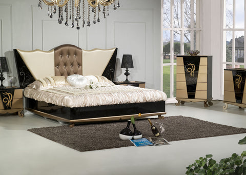 Modern Bedroom Bed With Night Stand Wsd-8203