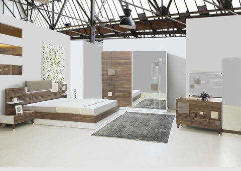 Modern Bedroom Bed With Night Stand Fg -Arte