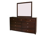 Modern Bedroom Dresser W/ Mirror Fct-Stg 9023 Cappucino