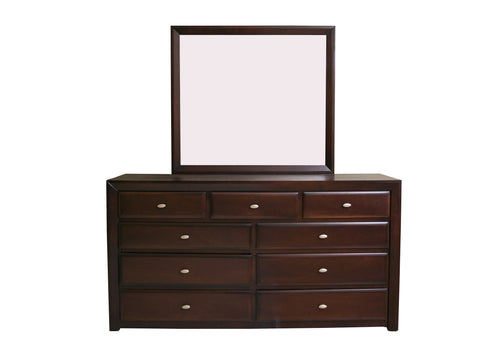 Modern Bedroom Dresser W/ Mirror Fct-Stg 9023 Cappucino