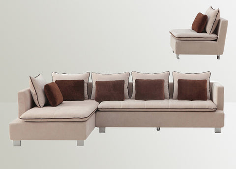 Modern Sofa Set  A113 With Chase -Bs Cream
