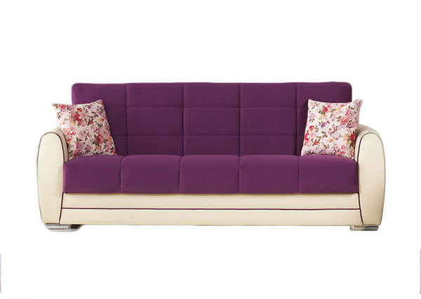 Modern Sofa Bed Set Ipk-Paris Purple & Beige