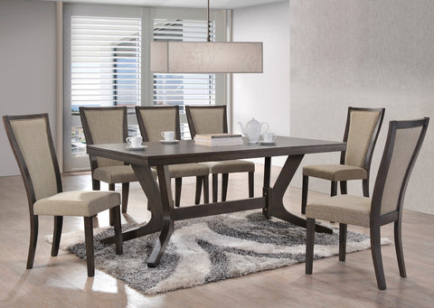 Martina 1 + 6 Dining Set - Dark Grey