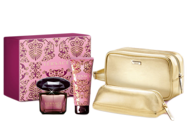 Versace Crystal Noir EDT Set (90ml + Body Lotion + Pouch)
