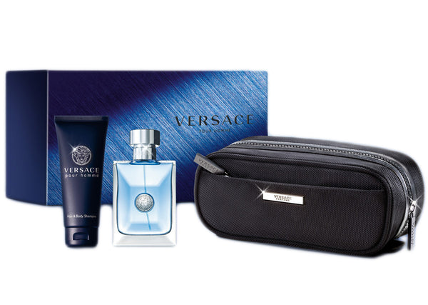 Versace Pour Homme EDT Men Set (100ml + Shampoo + Pouch)